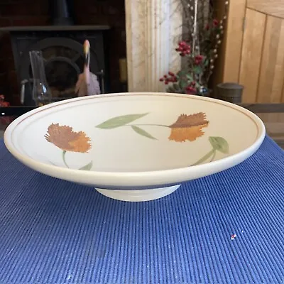 Buy Vintage Poole Pottery Footed Large Fruit Bowl 27cm Brown Green • 30£