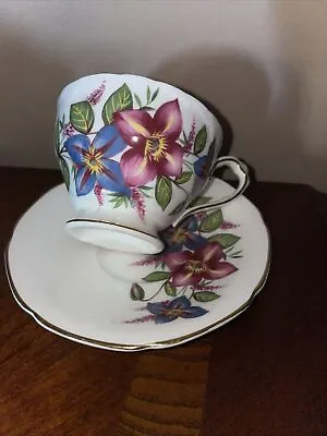 Buy Paragon  Fine Bone China Espresso Cup & Saucer Flowers Pattern Vintage • 14.21£
