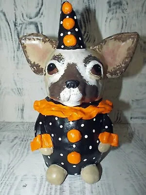 Buy One Of A Kind Pottery Chihuahua Dog Container Jar Halloween Character Art  • 92.21£