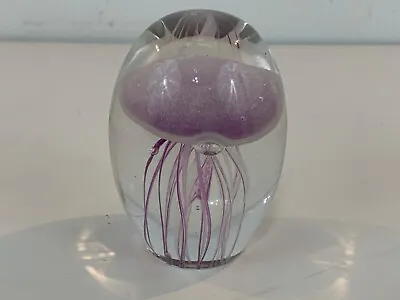 Buy Vintage Purple Hand Blown Art Glass Decorative Purple Jelly Fish Paperweight • 143.86£