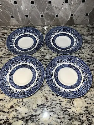 Buy Churchill England Blue Willow  Saucers Only Set Of 4 Vintage • 9.48£