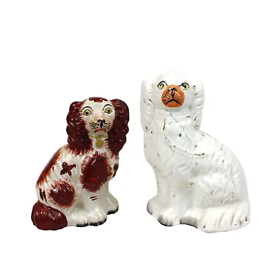 Buy Antique Vintage Two Staffordshire Dogs Ceramic Pottery Ornament Figurines • 48.50£