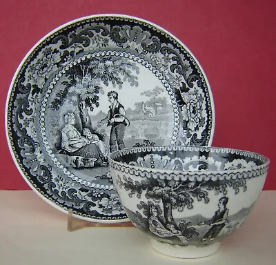 Buy Smith Pearlware Teabowl & Saucer Reapers C1840 • 35£