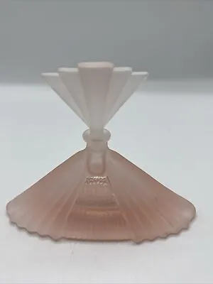 Buy Antique Art Deco Pink Frosted Satin Glass Pyramid Hollywood Perfume Bottle • 85.24£