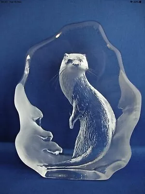 Buy Mats Jonasson Lead Crystal Glass Paperweight Otter Signature Collection • 20£