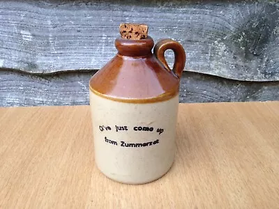 Buy Stone Flagon 'O've Just Come Up From Zummerzet' Stoneware SMALL Bottle Jug • 7.99£