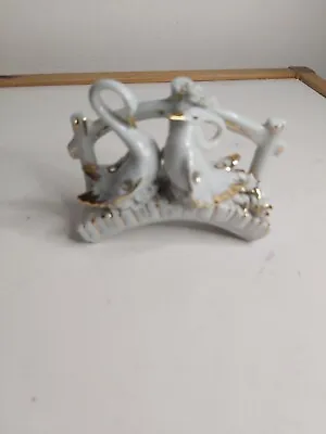 Buy Capodimonte Pair Of Swans Porcelain Figurine Swarovski Rare Piece • 39.99£