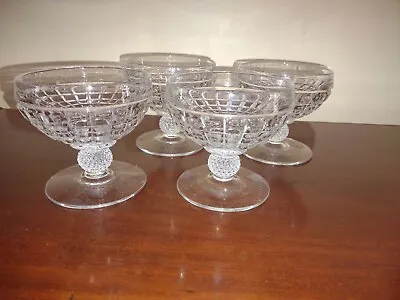 Buy Heisey Victorian Pattern Clear  Low Sherbets ~ Set Of 4 • 28.82£