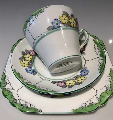 Buy Heathcote China The Downs Coffee Cup & Saucer & Plate Trio Art Deco Period-rare • 4£