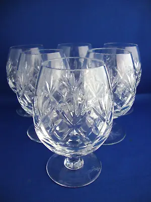Buy 6 X Royal Doulton Crystal Georgian Cut Small Brandy Glasses - Unsigned • 35.95£