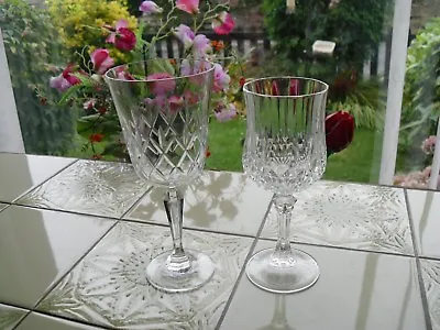 Buy Two Crystal / Cut Glass Wine Glasses, Size 18 X 8 & 16.5 X 6.5 Cm • 5£
