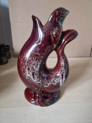 Buy Vintage Kernewek Pottery Cornwall Treacle Brown Seal/Fish Gurgle Glug Jug Vase • 18.50£