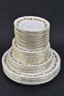 Buy Vintage Royal Kent Golden Glory Set Of Plates X35 Pieces Bone China Autumn Leaf • 39.99£