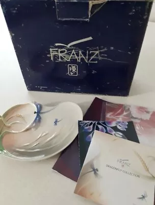 Buy Franz Porcelain Dragonfly Small Tray By Jen Woo Boxed FZ00260 • 27£