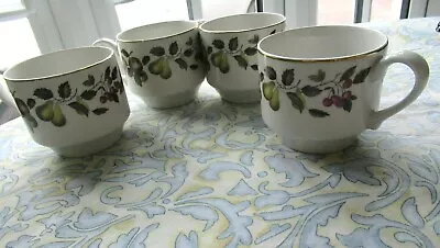 Buy Vintage Staffordshire Midwinter  Evesham  Design Four Crazed Tea Cups • 4.99£