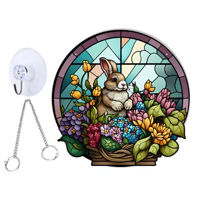 Buy Stained Glass Easter Ornaments Decoration Rabbit Decorations • 9.68£