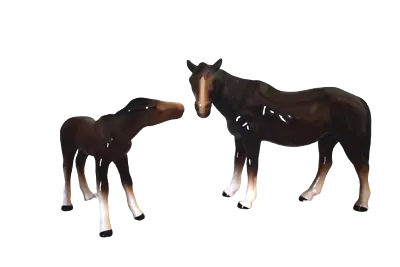 Buy Melba Ware England Mare Horse W/ Foal Colt Pony Porcelain Figurines Vintage RARE • 189.66£