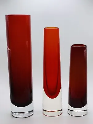Buy Whitefriars 9568 Full Lead Crystal Ruby Red Glass Vase Medium  • 30£