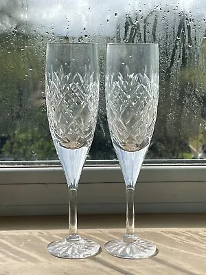 Buy Pair Of Edinburgh Crystal Continental CHAMPAGNE FLUTES GLASSES - 8. 5  Tall.  • 55£