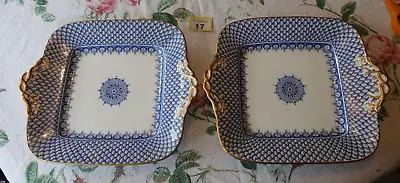 Buy Antique Wedgewood Pair Of Edwardian Serving Plates Blue & White (17) • 24.99£