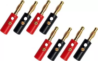 Buy 8 X Gold Plated Banana Plugs 4mm Speaker Tattoo Stackable 8PCS • 3.99£