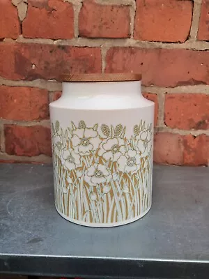Buy Large Vintage Hornsea Pottery Storage Jar With Wooden Lid Fleur Pattern 20 Cm • 15£