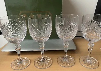 Buy Set Of (8) GALWAY CRYSTAL Blarney 6.75  White Wine Glasses - EXCELLENT • 60£