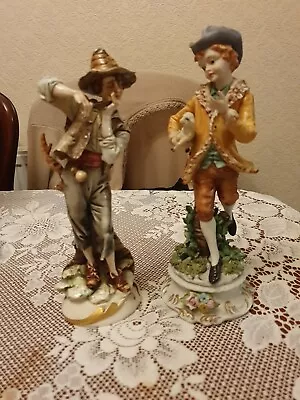 Buy X2 Vintage Capodimonte Figurines Fluting Man • 40£