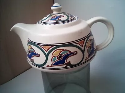 Buy Honiton Pottery Art Deco Style Tea Pot - Scroll  Pattern - 12 Cm • 12£
