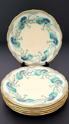 Buy Minton Majolica Secessionist Ware Art Nouveau Glazed Antique C. 1800's-Set Of 6 • 901.29£