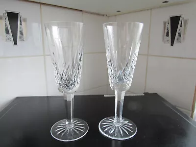 Buy 2 X Vintage Waterford Crystal Lismore  Champagne Flutes  - Signed.. Gothic Mark • 45£