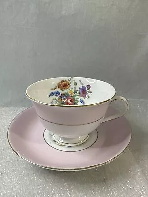 Buy Vintage Colclough China Pink Floral Rose Tea Cup & Saucer England Bone China • 27.94£