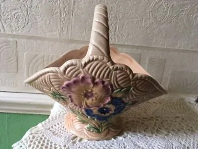 Buy Vintage Arthur Wood Pottery Basket Vase Wildflower England Circa 1950s • 15£