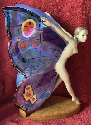 Buy Carlton Ware Limited Edition Of 350 Stunning Hand Painted Butterfly Girl Blue • 125£