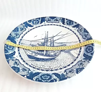 Buy Delft Boat Antique Ceramic Plate 40cm Blue And White • 29£