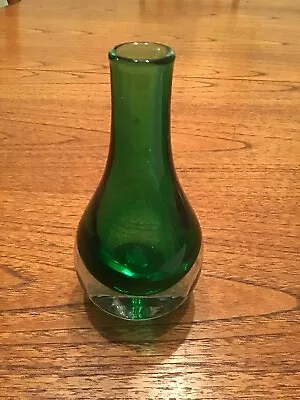 Buy Murano Deep Green Jade Peking Cased Glass Vase  Beautifully Worked .U.K.only. • 25£