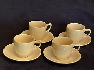 Buy JOHNSON BROs:  4 X Coffee Cup And Saucer GOLDEN DAWN Utility Ware- VINTAGE 1950s • 16£