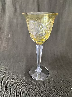 Buy Vintage Bohemian Colour Flash Cut Crystal Hock Wine Glass. VGC Used. • 24£