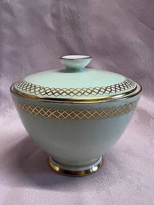 Buy Tuscan Fine English Bone China Lidded Sugar Bowl In Green And Gold Trim ✅ 1210 • 19.99£