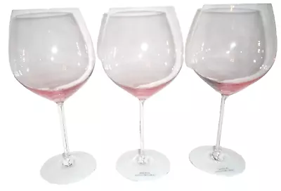 Buy CZECH REPUBLIC Pink Ombre CRYSTAL WINE GLASSES, Set Of 3 • 18.86£