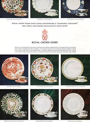 Buy Royal Crown Derby Dinnerware Red Aves Asian Rose Imari Brittany 1970 Print Ad • 21.80£