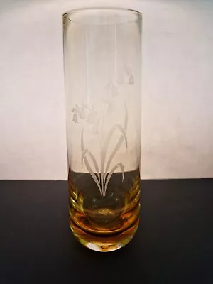 Buy CAITHNESS GLASS ~GRADUATING GOLD - ETCHED BLUEBELLS~ 8  Glass Vase • 10£