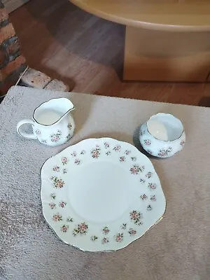 Buy Vintage Queen's Fine Bone China Apple Blossom, Cake Plate, Milk And Sugar.  • 12£