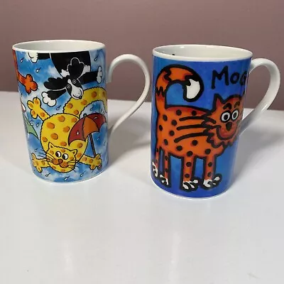 Buy Dunoon Stoneware Mugs By Jane Brookshaw Moggies & Raining Cats & Dogs • 18.99£