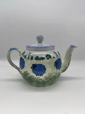 Buy Price Kensington Potteries Sheep & Windmill Teapot Spongeware Vintage Teapot • 24.99£