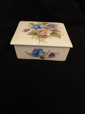 Buy Vintage Purbeck Giftware Poole Pottery  Trinket Box Square Lidded Sweet Peas • 6.95£