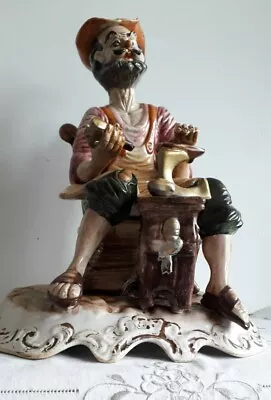 Buy Large Vintage Capodimonte Cobbler Figurine • 48£