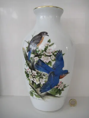 Buy Kaiser Porcelain Signed Roger Tory Peterson Bluebirds Large 11 Inch Vase Ltd Ed • 39.99£