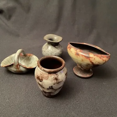 Buy X4 Pieces Vintage Ewenny Pottery - Wales  -  Vases/basket ~ Nice Set • 16£