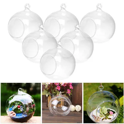 Buy Hanging Tealight Candle Holders Clear Glass Tea Light Bauble Wedding Party Decor • 70.95£